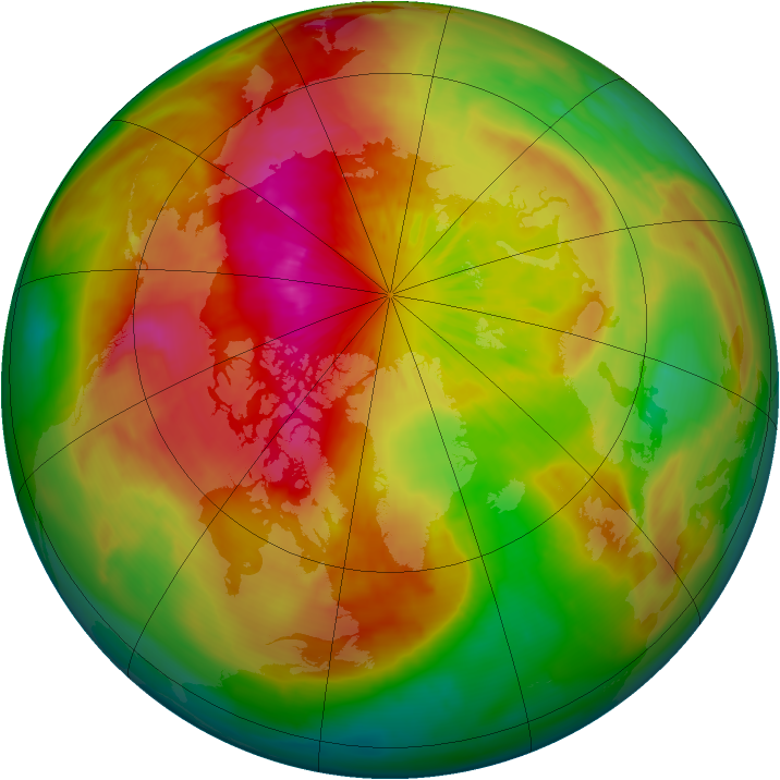 Arctic ozone map for 24 March 2015